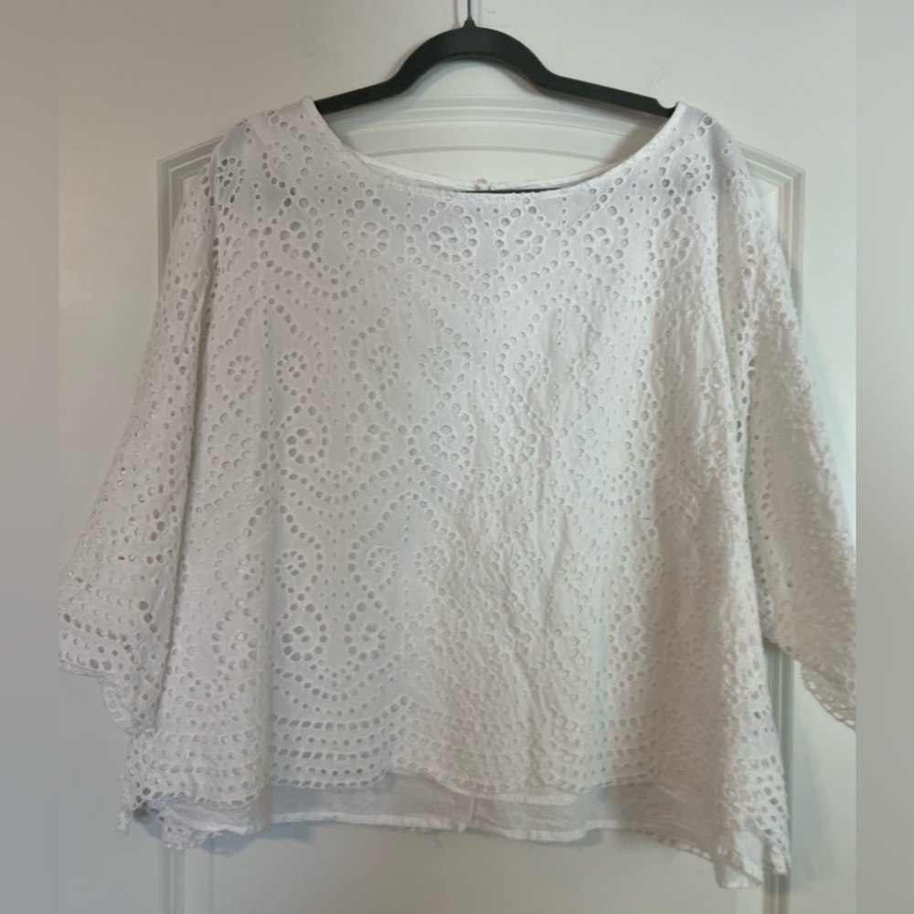 Lauren Ralph Lauren White Eyelet Top